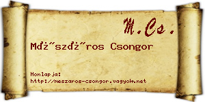 Mészáros Csongor névjegykártya