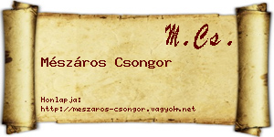 Mészáros Csongor névjegykártya